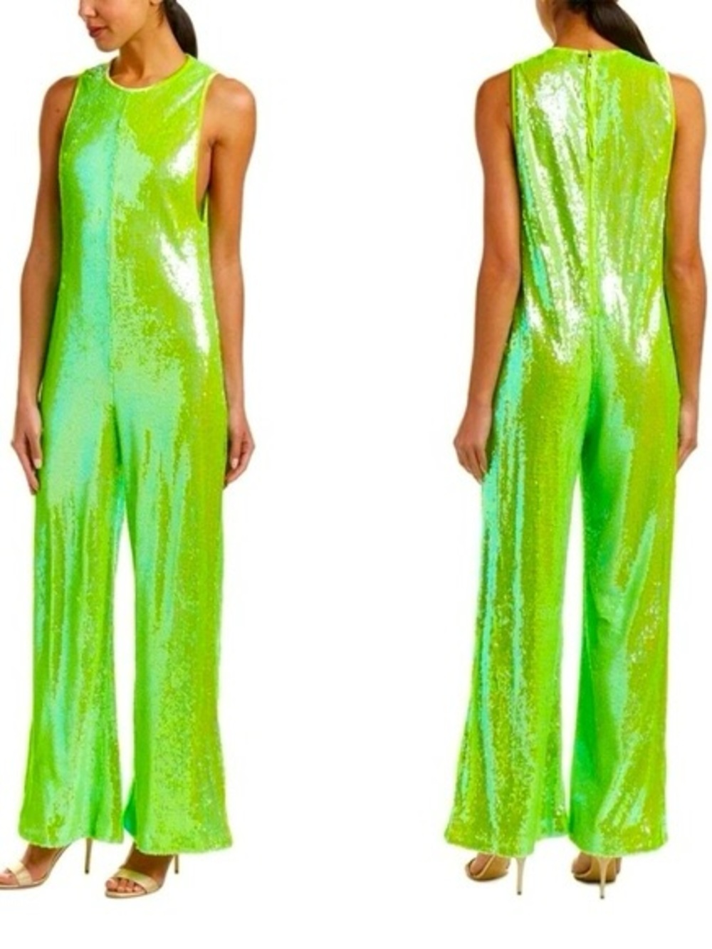 Free People Starbright Sequin Jumpsuit NWT in Neon Green